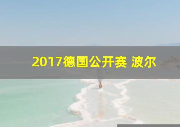 2017德国公开赛 波尔